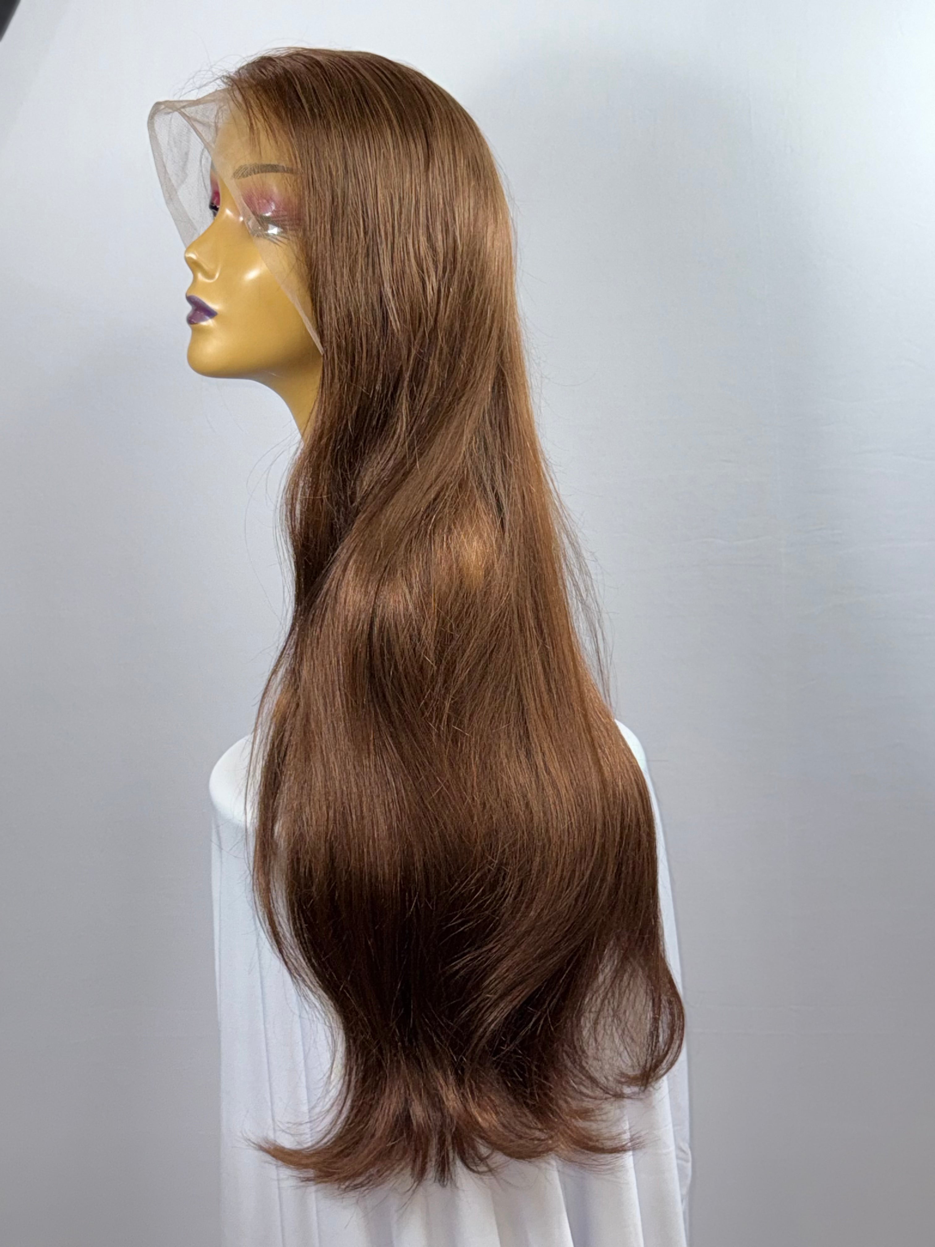 Color #4 Straight Raw Wig – Unprocessed Virgin Hair