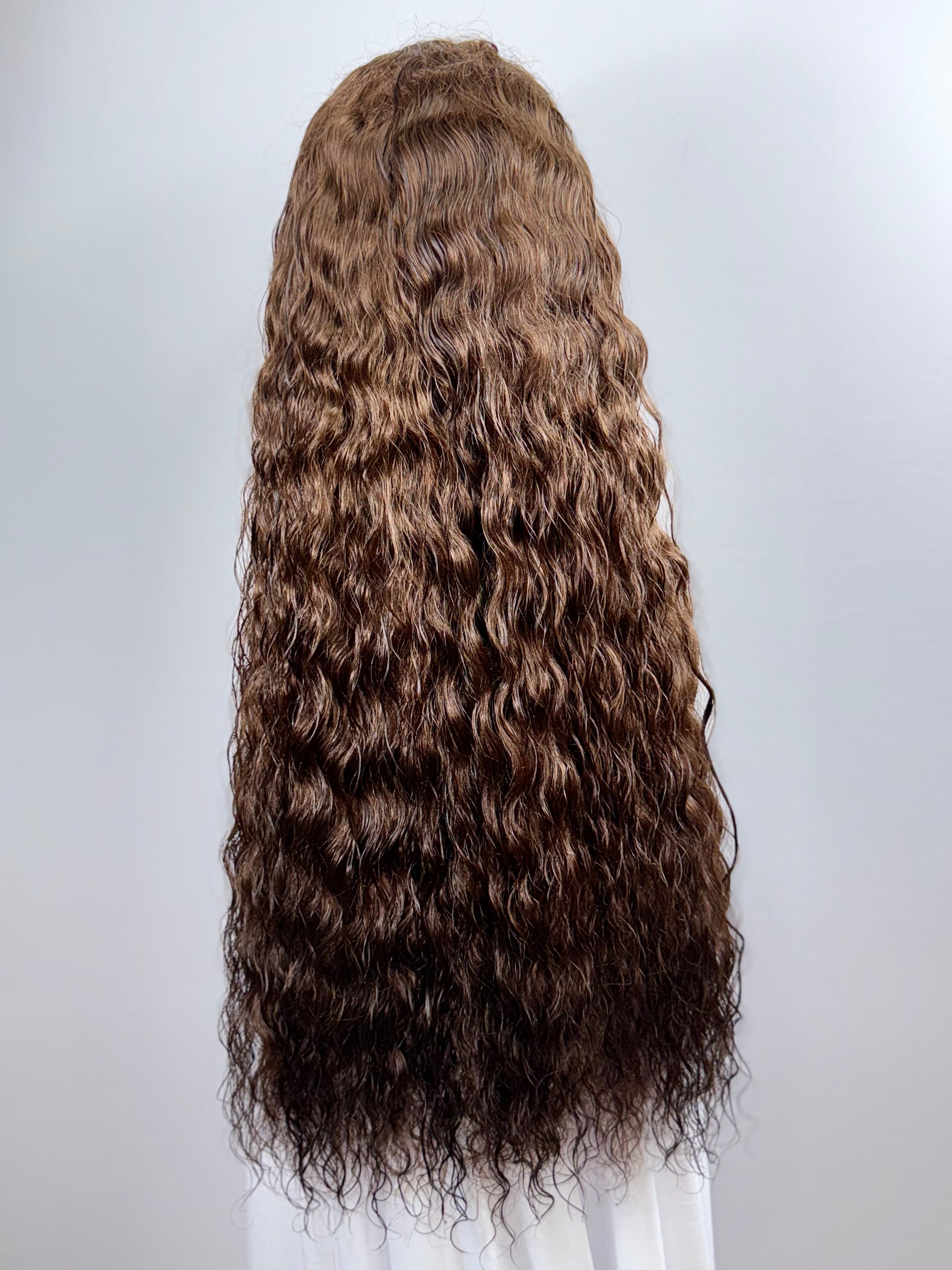 Color #4 Water Wave Raw Wig – 4x4 Closure (Unprocessed Hair)
